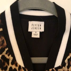 peyton jensen leopard bomber jacket
